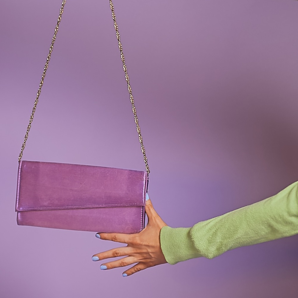 vintage purple crossbody clutch purse